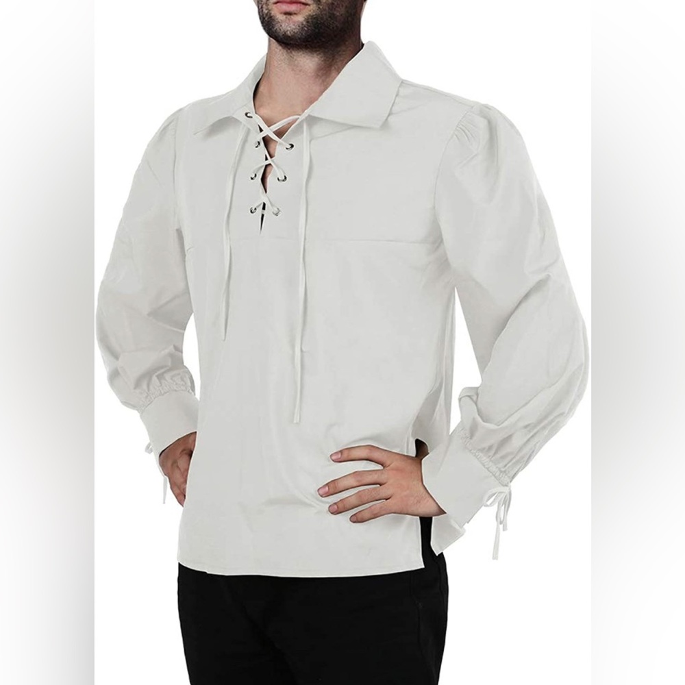 Runcari ruffled pirate/Romeo/Renaissance /cosplay white top